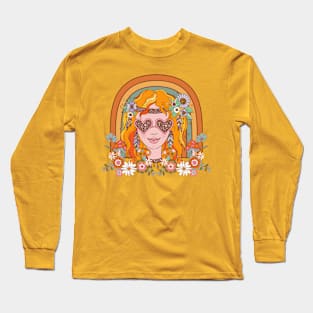 Retro hippie rainbow! Long Sleeve T-Shirt